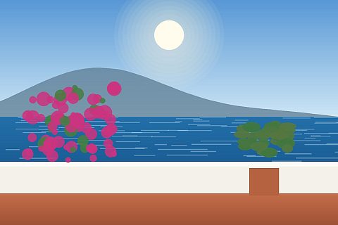 Villa con piscina e vista sul tramonto a Citara